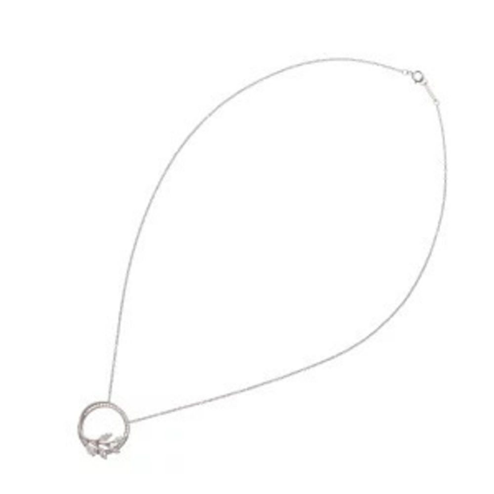 Tiffany Co Victoria Vine Circle Necklace Platinum Diamond - Picture 7 of 9